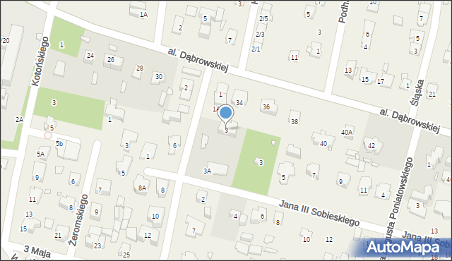 Komorów, Zamojskiego Jana, 3, mapa Komorów