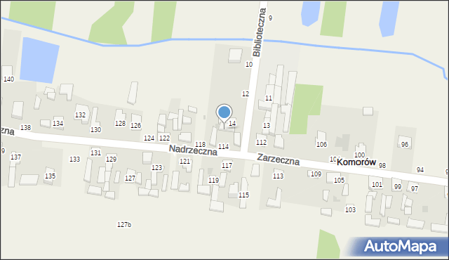 Komorów, Zarzeczna, 116, mapa Komorów