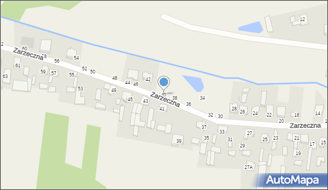 Komorów, Zarzeczna, 40, mapa Komorów