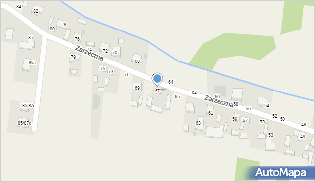 Komorów, Zarzeczna, 67, mapa Komorów