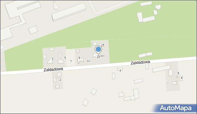 Konin, Zakładowa, 13, mapa Konina