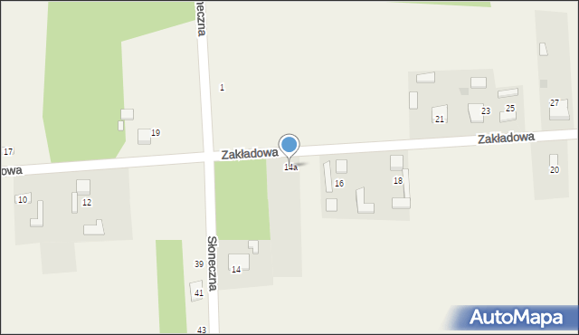 Konin, Zakładowa, 14a, mapa Konina