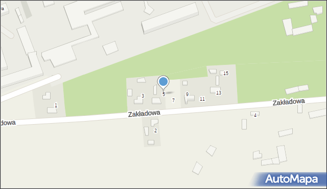 Konin, Zakładowa, 5, mapa Konina