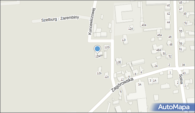 Konin, Zagórowska, 12H, mapa Konina