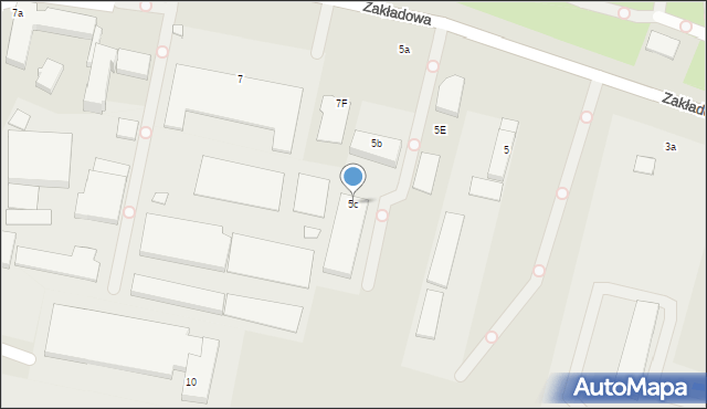 Konin, Zakładowa, 5c, mapa Konina