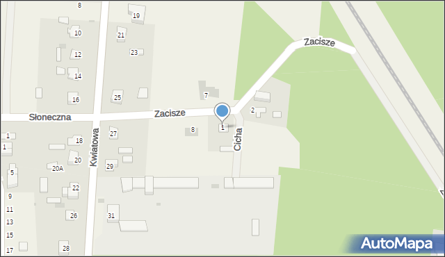 Konopki, Zacisze, 1, mapa Konopki