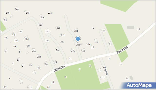 Kopaniec, Zatorska, 20a, mapa Kopaniec