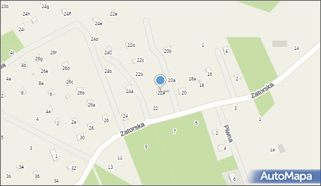 Kopaniec, Zatorska, 22a, mapa Kopaniec