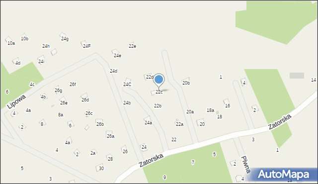 Kopaniec, Zatorska, 22c, mapa Kopaniec
