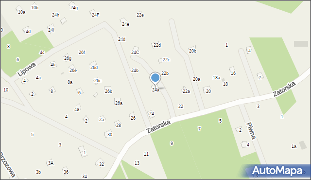 Kopaniec, Zatorska, 24a, mapa Kopaniec