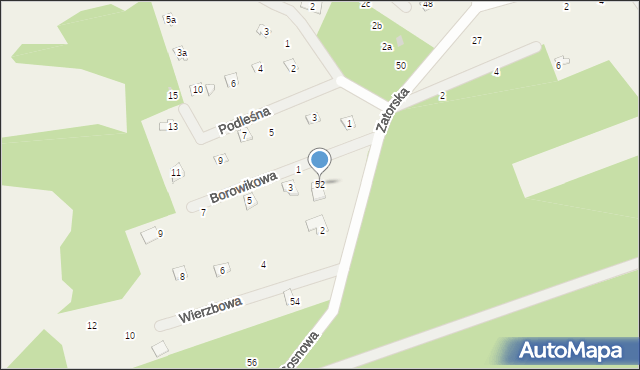 Kopaniec, Zatorska, 52, mapa Kopaniec