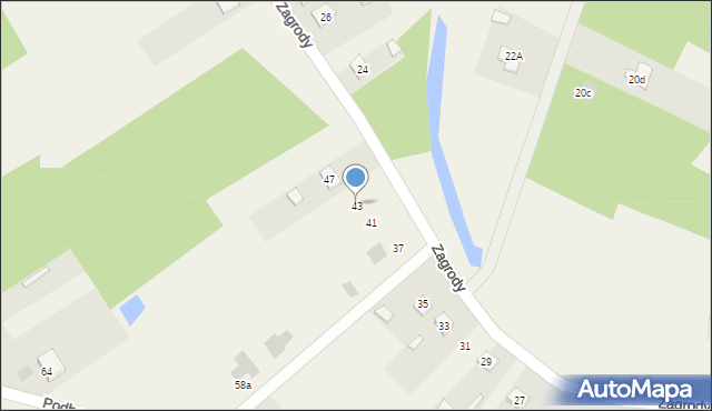 Kopki, Zagrody, 43, mapa Kopki