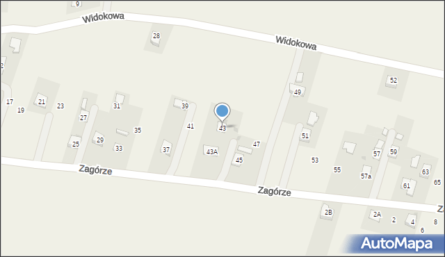 Korczyna, Zagórze, 43, mapa Korczyna