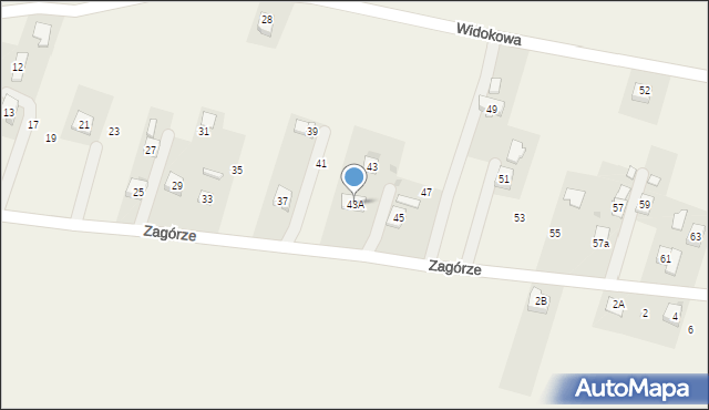 Korczyna, Zagórze, 43A, mapa Korczyna