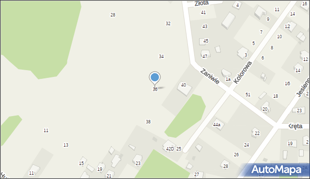 Korwinów, Zaniwie, 36, mapa Korwinów