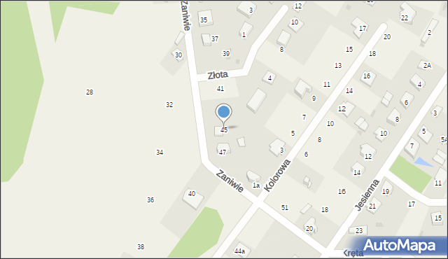 Korwinów, Zaniwie, 45, mapa Korwinów