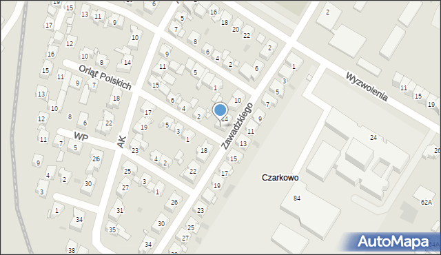 Kościan, Zawadzkiego-Zośki Tadeusza, 16, mapa Kościan