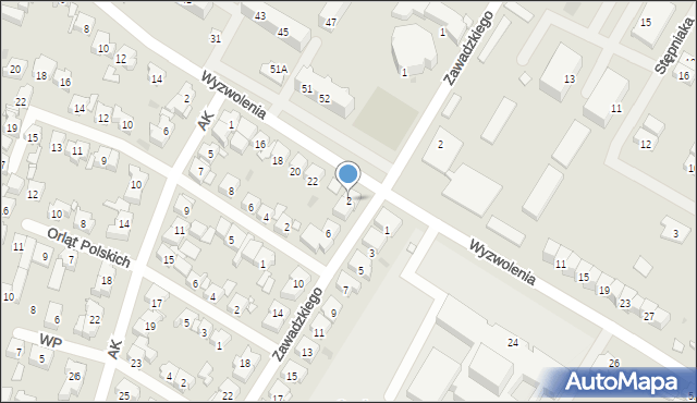 Kościan, Zawadzkiego-Zośki Tadeusza, 2, mapa Kościan