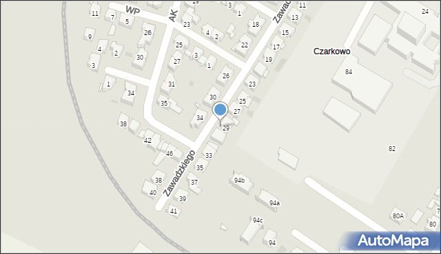 Kościan, Zawadzkiego-Zośki Tadeusza, 29a, mapa Kościan
