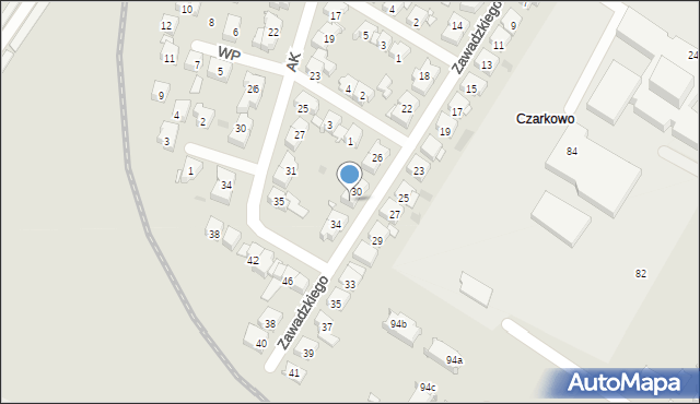 Kościan, Zawadzkiego-Zośki Tadeusza, 32, mapa Kościan