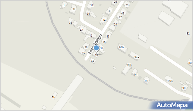 Kościan, Zawadzkiego-Zośki Tadeusza, 39, mapa Kościan