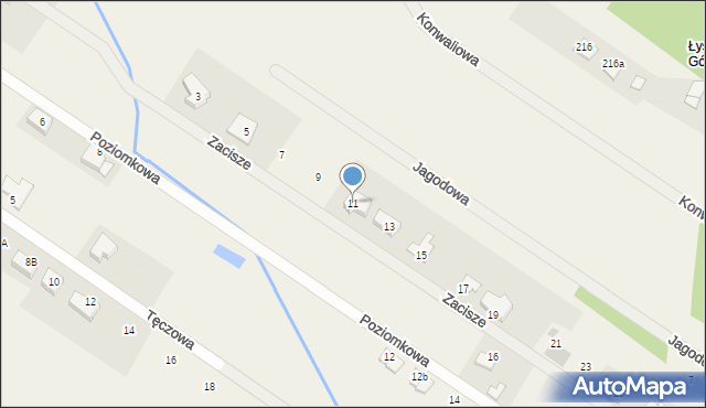 Kostomłoty Pierwsze, Zacisze, 11, mapa Kostomłoty Pierwsze