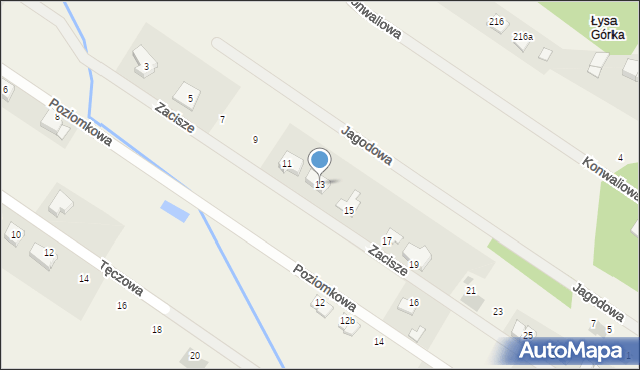 Kostomłoty Pierwsze, Zacisze, 13, mapa Kostomłoty Pierwsze