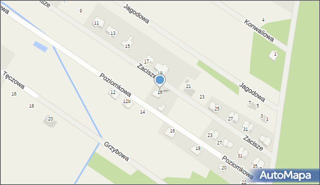 Kostomłoty Pierwsze, Zacisze, 16, mapa Kostomłoty Pierwsze