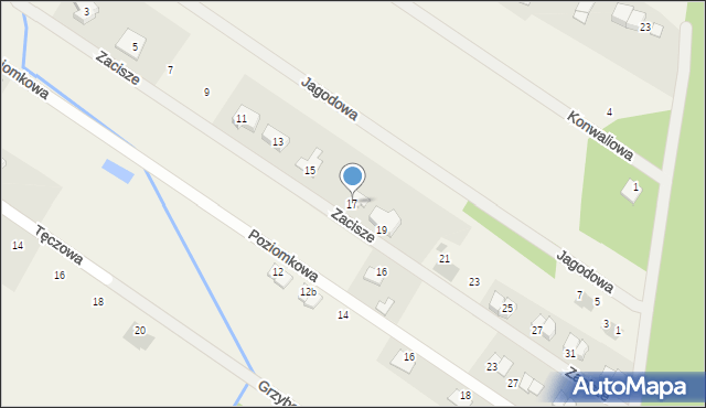 Kostomłoty Pierwsze, Zacisze, 17, mapa Kostomłoty Pierwsze