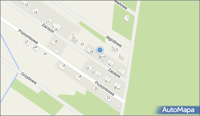 Kostomłoty Pierwsze, Zacisze, 27, mapa Kostomłoty Pierwsze
