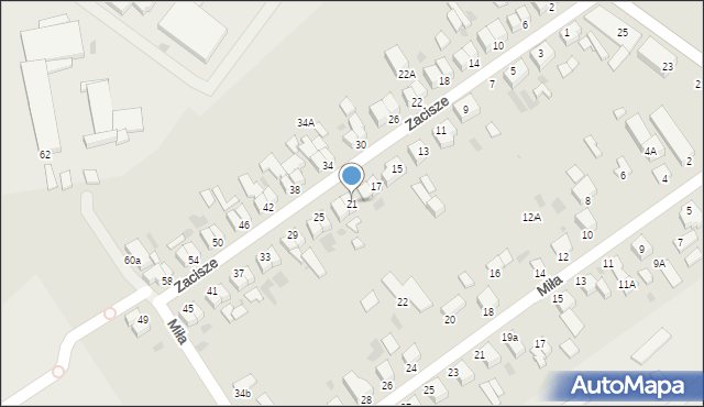 Koszalin, Zacisze, 21, mapa Koszalina