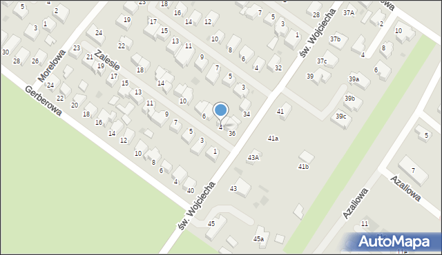 Koszalin, Zalesie, 4, mapa Koszalina