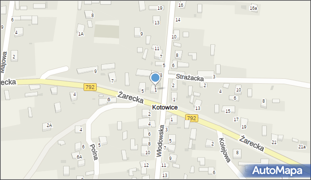 Kotowice, Zamkowa, 1, mapa Kotowice