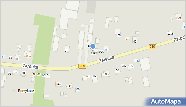 Koziegłowy, Żarecka, 89A, mapa Koziegłowy