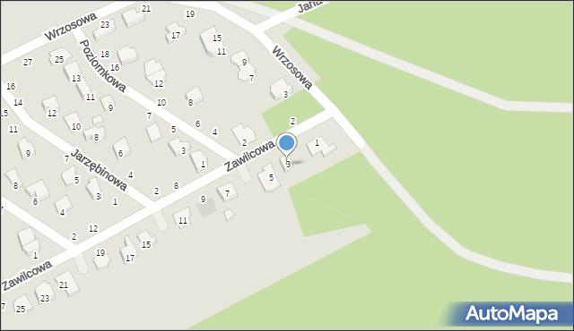 Kozienice, Zawilcowa, 3, mapa Kozienice