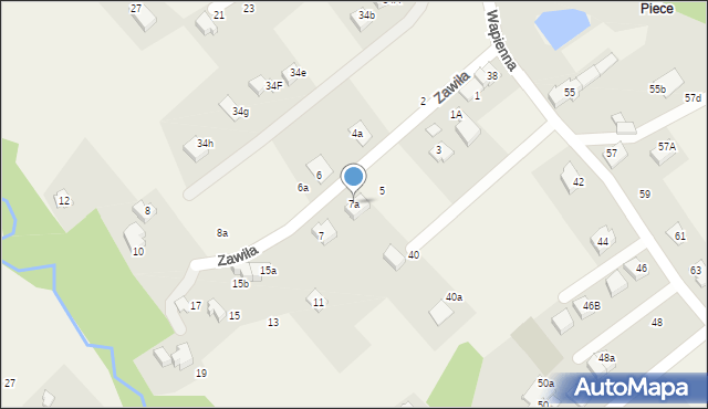 Kozy, Zawiła, 7a, mapa Kozy