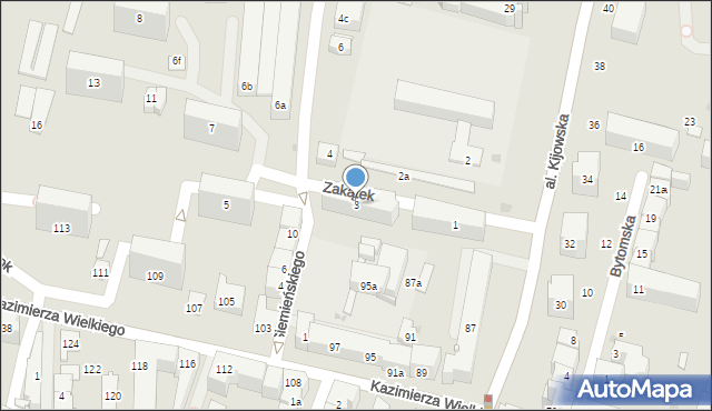 Kraków, Zakątek, 3, mapa Krakowa