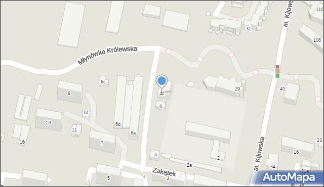 Kraków, Zakątek, 4c, mapa Krakowa