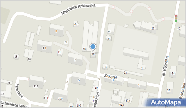 Kraków, Zakątek, 6a, mapa Krakowa