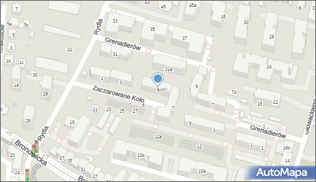 Kraków, Zaczarowane Koło, 5, mapa Krakowa