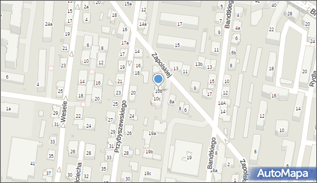 Kraków, Zapolskiej Gabrieli, 10b, mapa Krakowa