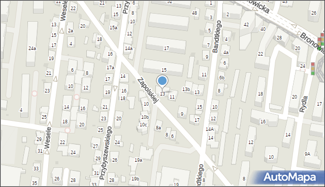 Kraków, Zapolskiej Gabrieli, 13, mapa Krakowa