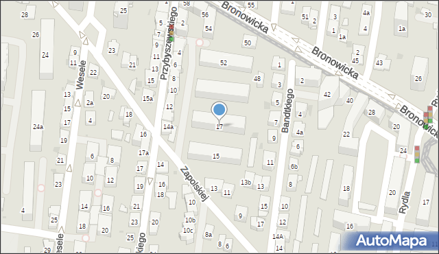 Kraków, Zapolskiej Gabrieli, 17, mapa Krakowa