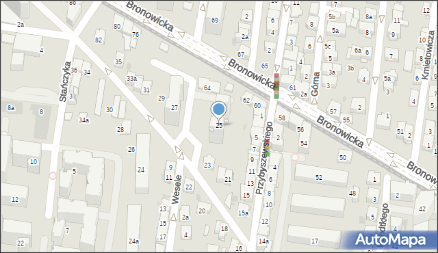 Kraków, Zapolskiej Gabrieli, 25, mapa Krakowa