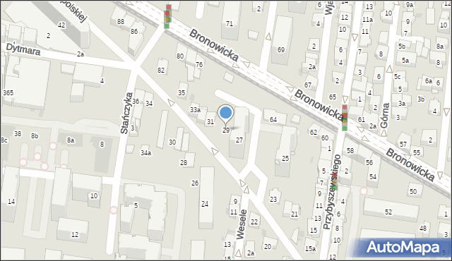 Kraków, Zapolskiej Gabrieli, 29, mapa Krakowa