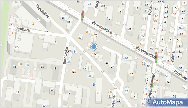 Kraków, Zapolskiej Gabrieli, 33a, mapa Krakowa