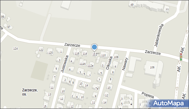 Kraków, Zarzecze, 112, mapa Krakowa