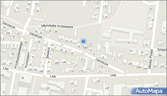 Kraków, Zarzecze, 15A, mapa Krakowa