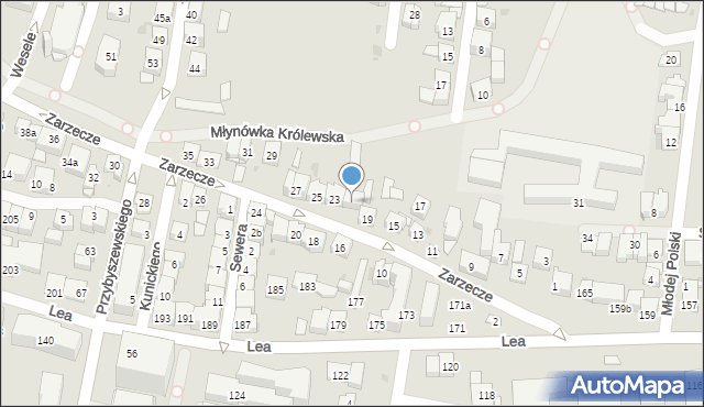 Kraków, Zarzecze, 21, mapa Krakowa