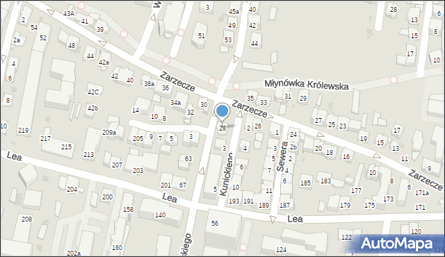Kraków, Zarzecze, 28, mapa Krakowa